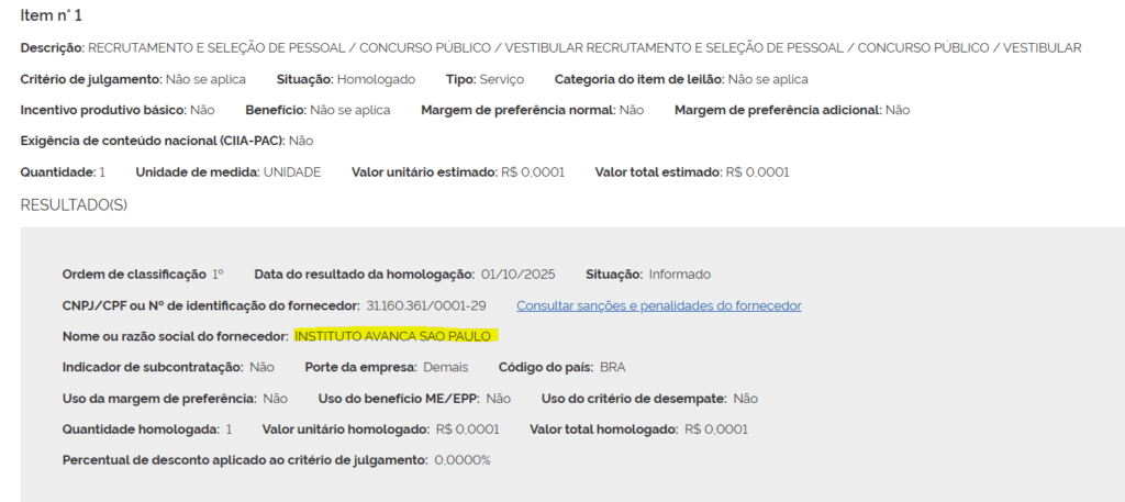 Definição da banca foi publicada no PNCP