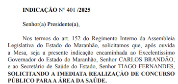 Solicitação de novo edital do concurso SES MA