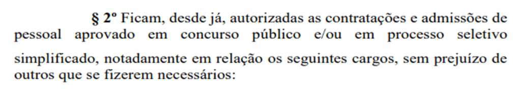 autorização do concurso TCE SE em LDO 2026