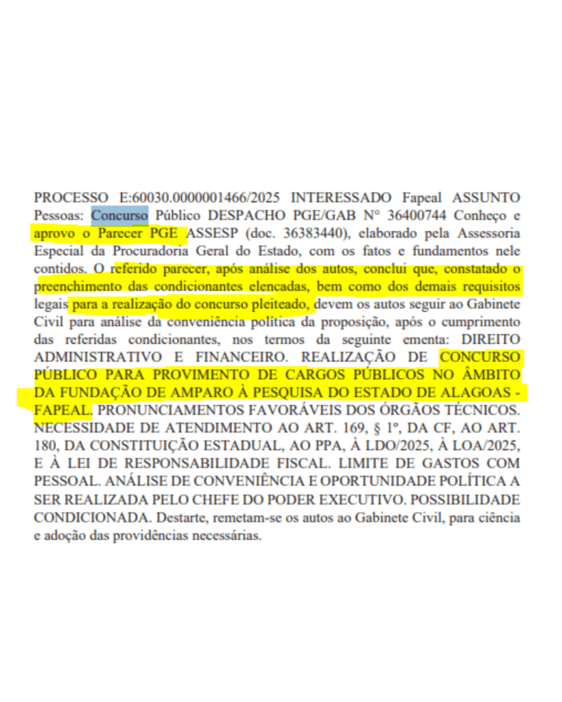 Concurso Fapeal: PGE aprova parecer técnico; 20 vagas!