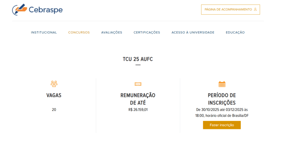 Concurso TCU Auditor 2025: veja sobre o programa de formação