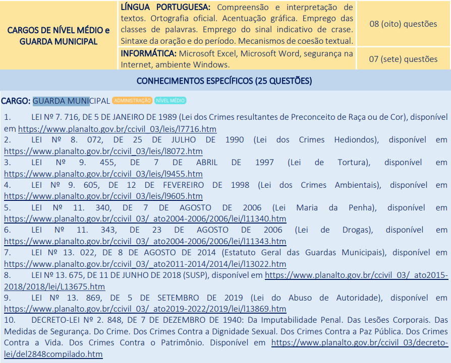 Detalhes da prova objetiva do concurso GCM Craíbas