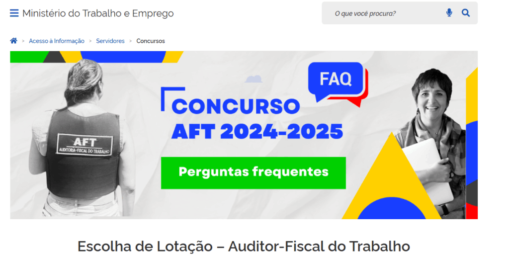 Concurso AFT: escolha de lotação já disponível!