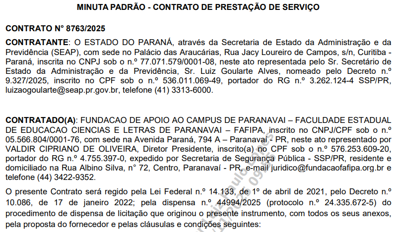 FAFIPA é a banca do concurso Secretaria de Saúde PR