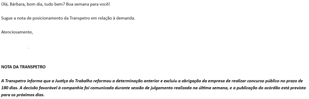 Concurso Transpetro: prazo para novo edital é revogado