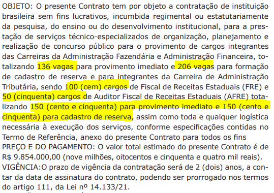 Concurso Sefa PA: Contrato com a banca Fadesp