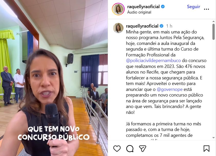 Novo edital da PC PE é confirmado pela governadora