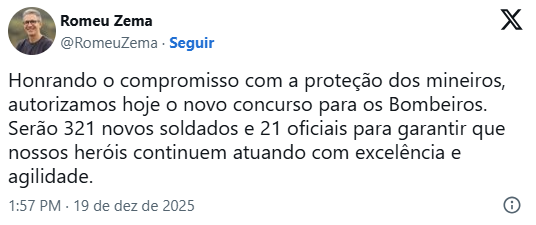 Autorização para novo edital do concurso Bombeiros MG é anunciada