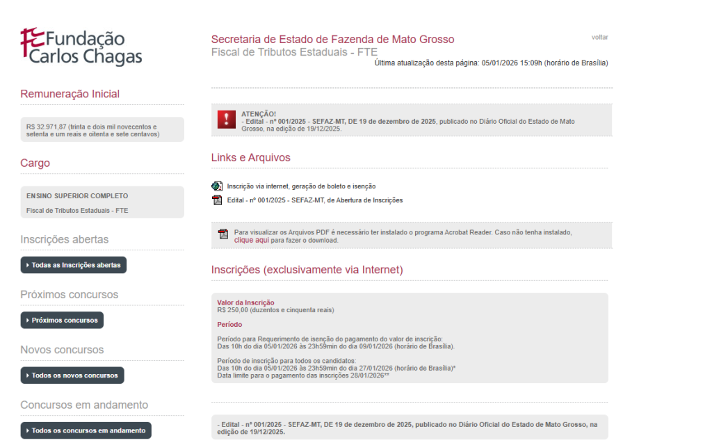Concurso Sefaz MT: requisito é o nível superior; inscreva-se agora mesmo!
