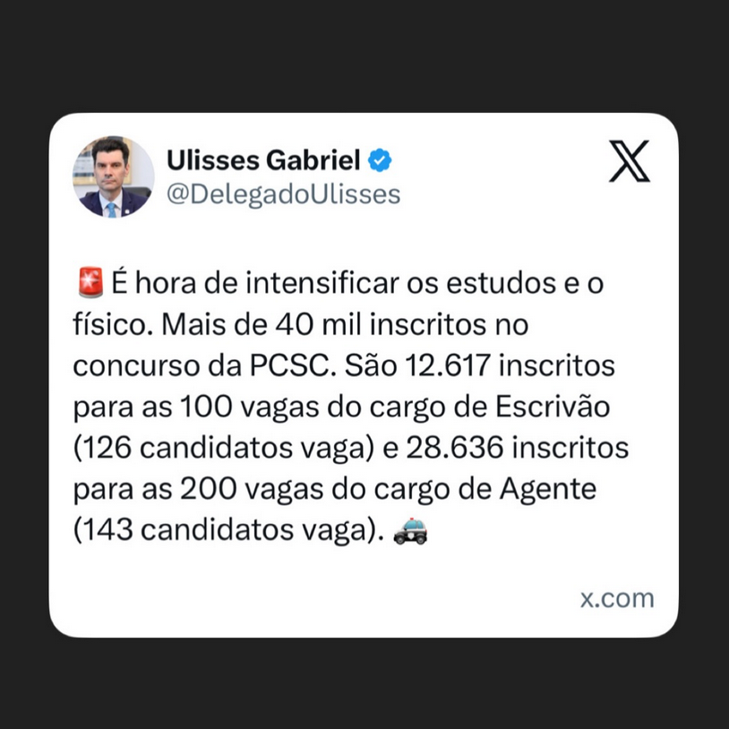 Concurso PC SC registra mais de 41 mil inscrições 