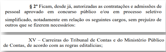 autorização do concurso TCE SE em LDO 2026