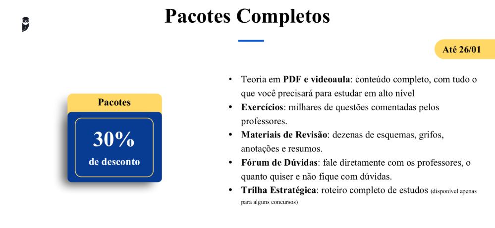 Pacotes com desconto até 25/01 [1º LOTE]