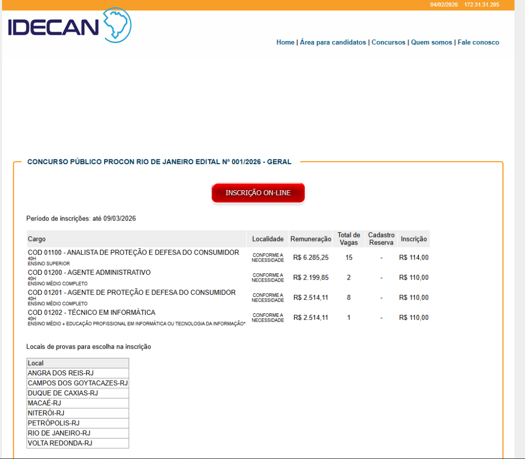 Conheças os cargos e vagas do concurso Procon RJ
