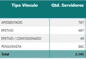 Tabela de cargos vagos, ocupados e aposentados de auditor da Sefaz GO