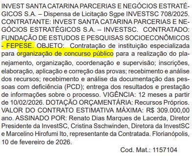 Concurso InvestSC: Fepese é a banca; edital iminente!
