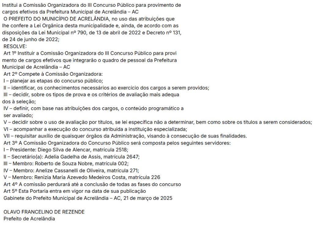 concurso acrelândia