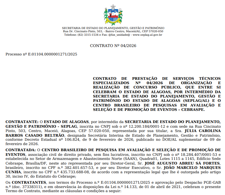 Concurso CGE AL edital em breve