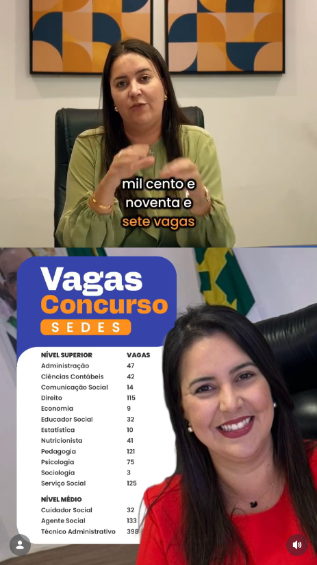 Concurso Sedes DF: distribuição das especialidades