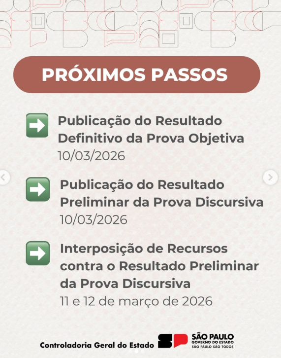 Novo cronograma do concurso CGE SP