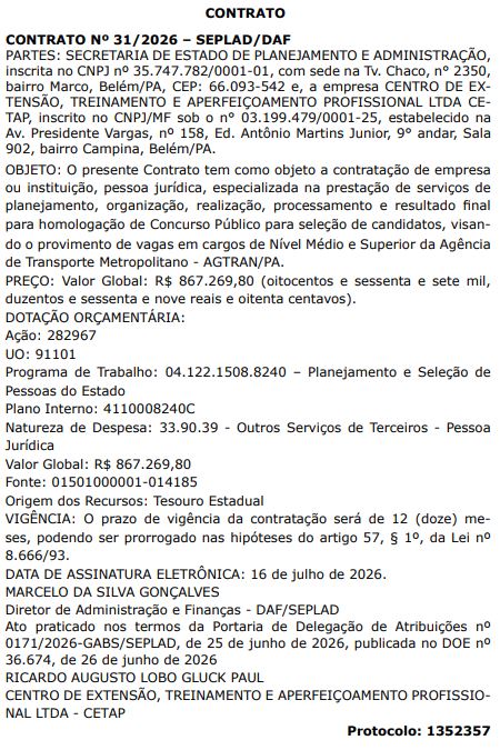 Concurso Agtran PA 2026 - Contratação banca