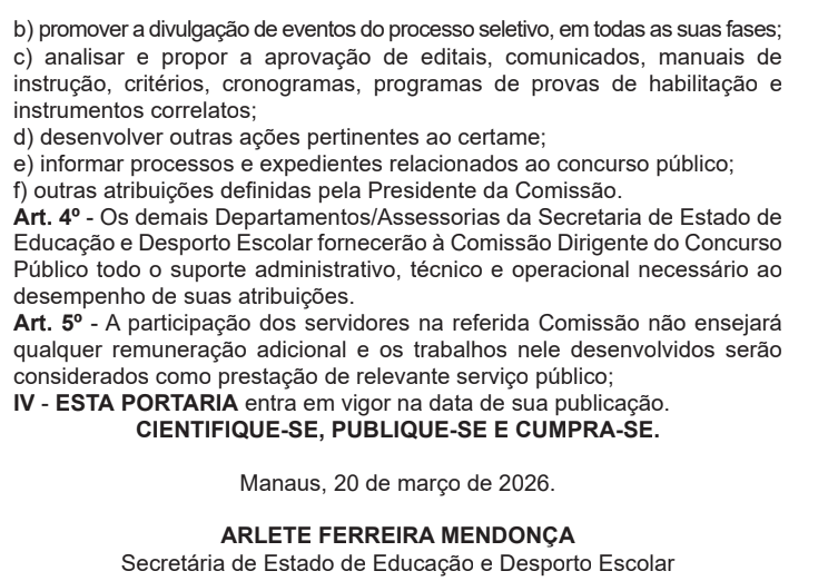 Concurso Seduc AM comissão