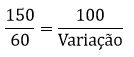 Variação percentual por regra de três