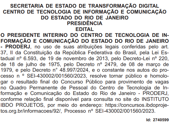 Concurso Proderj: resultado final é homologado; confira!