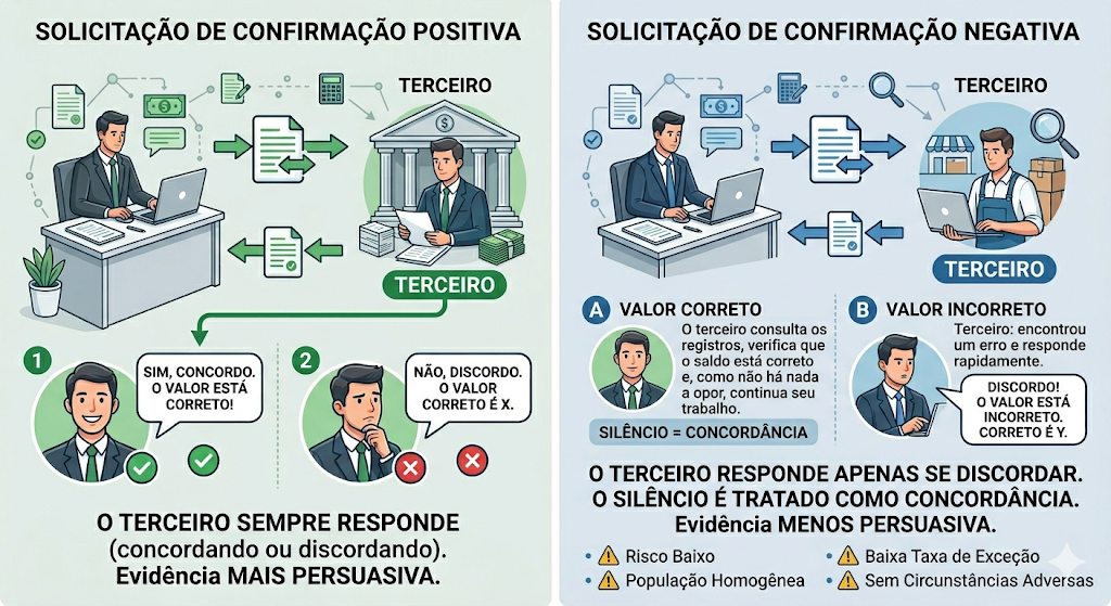 NBC TA 505 - confirmação externa positiva e negativa