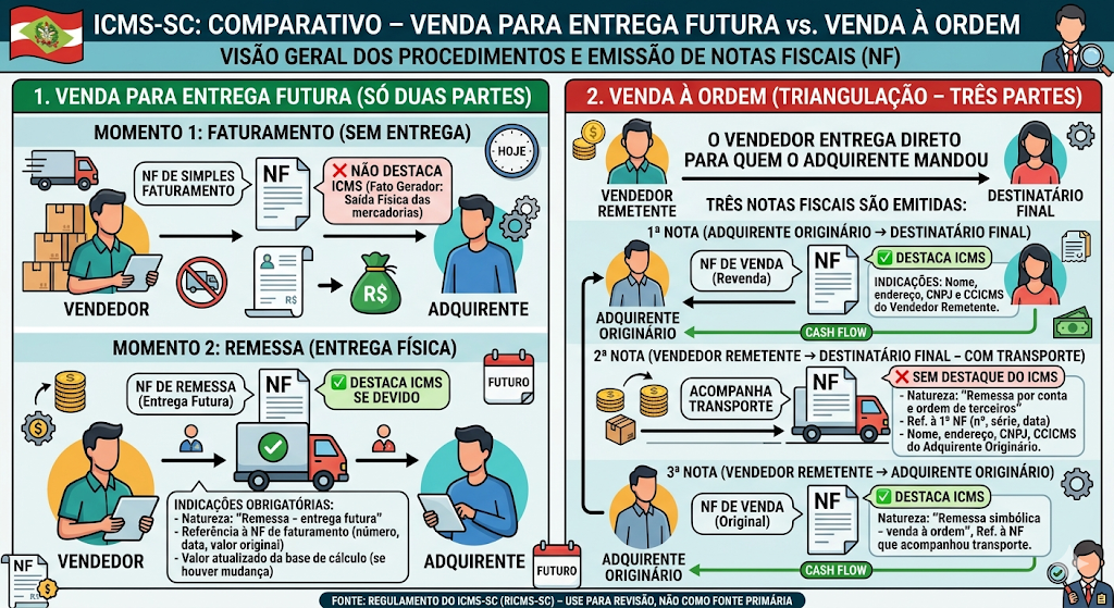 Venda à ordem e entrega futura: emissão de notas
