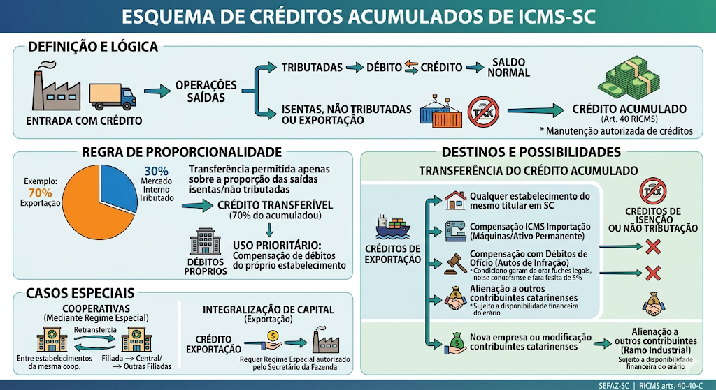 Créditos acumulados de ICMS-SC
