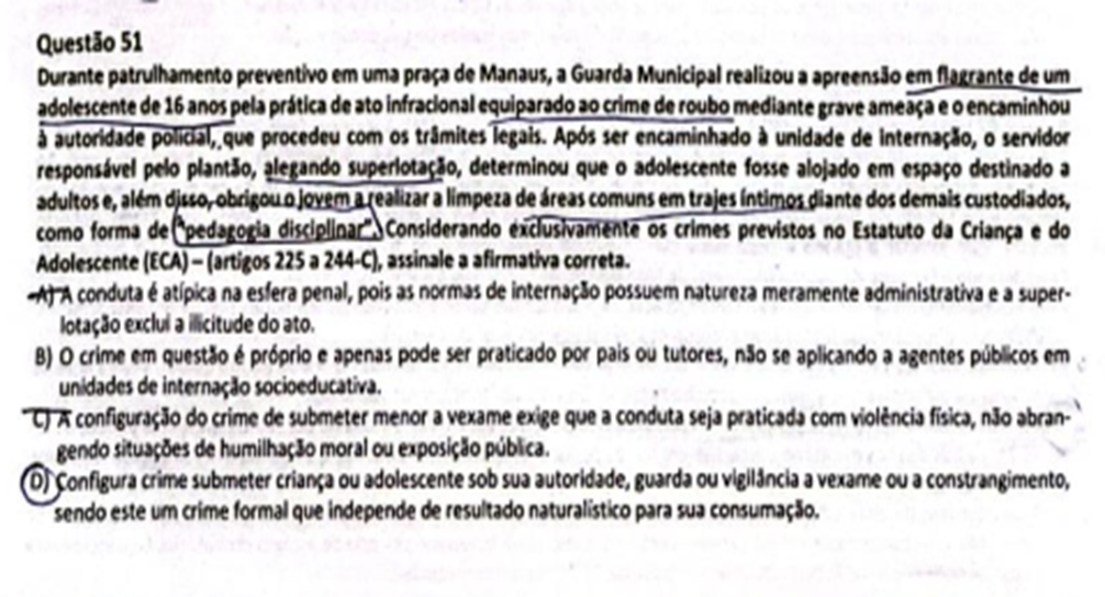Recursos de Legislação Penal Especial da prova Guarda de Manaus