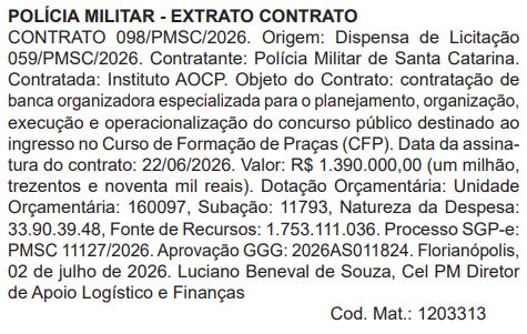 Concurso PM SC: 500 vagas para Soldado; banca definida!