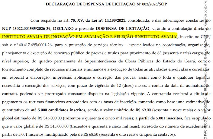 Concurso SOP CE tem nova banca para 63 vagas; entenda!