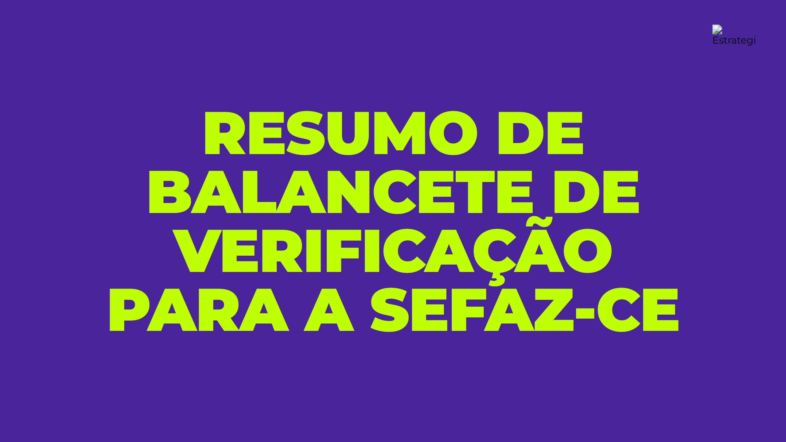 Resumo de balancete de verificação para a SEFAZ-CE