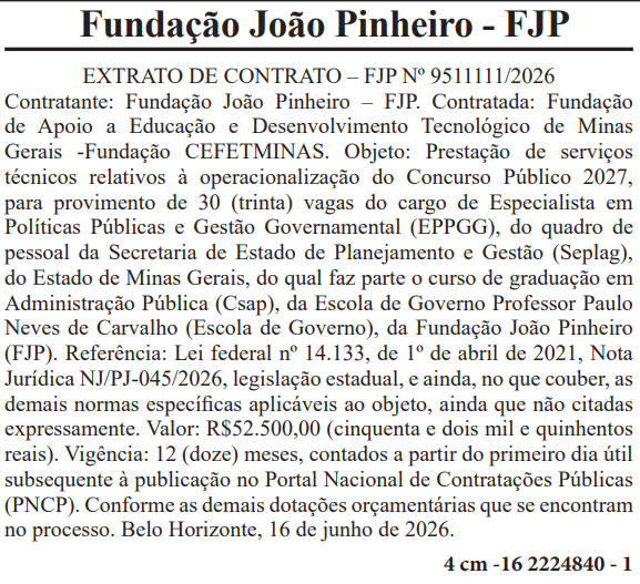 Banca do Concurso Fundação João Pinheiro