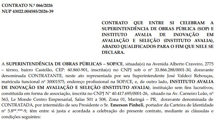 Concurso SOP CE: edital com 63 vagas tem nova banca definida