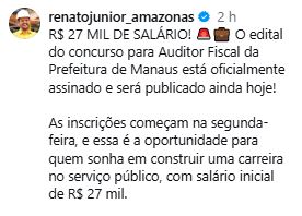 Concurso ISS Manaus: EDITAL hoje (24)! Iniciais de R$ 27 mil