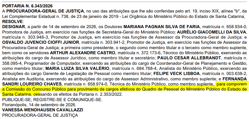 CONCURSO MP SC