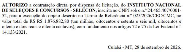 Concurso Câmara de Cuiabá: Instituto Selecon é a banca