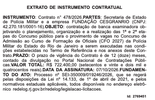 extrato de contrato PMERJ cesgranrio